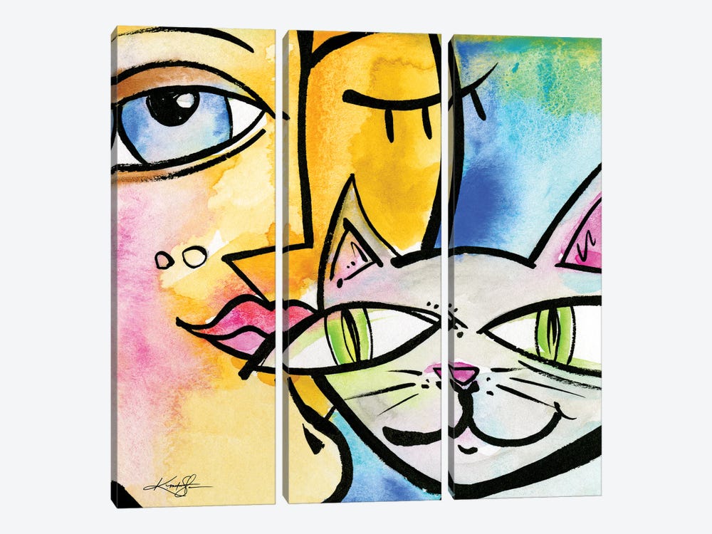 My Crazy Cat VI by Kathy Morton Stanion 3-piece Art Print