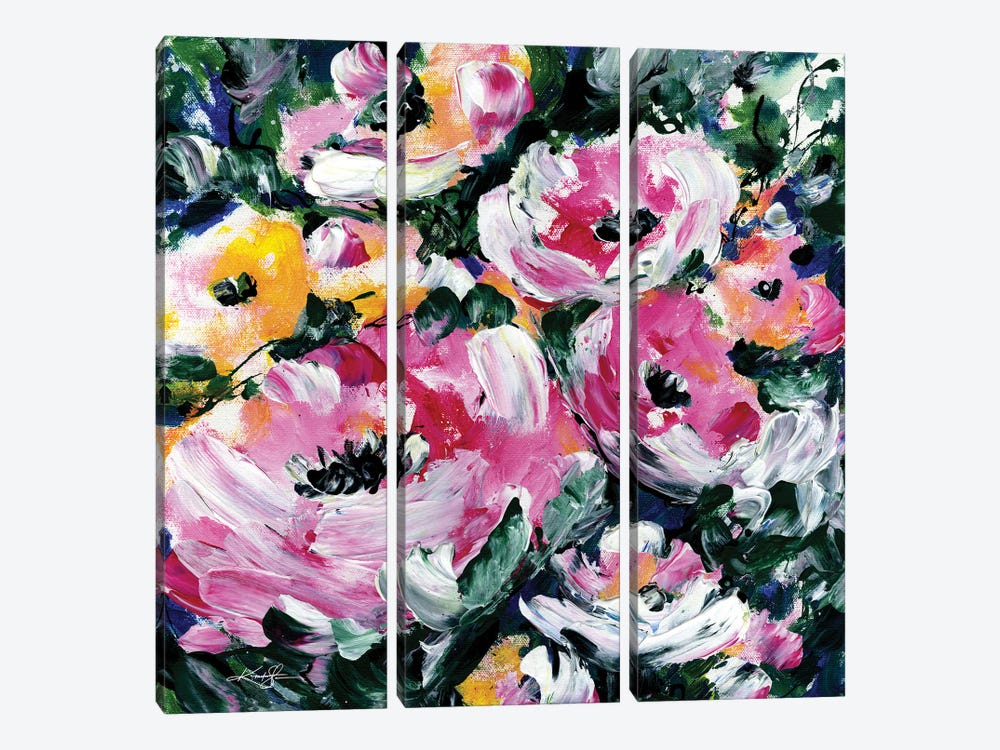 Blooms Of Pink by Kathy Morton Stanion 3-piece Canvas Art