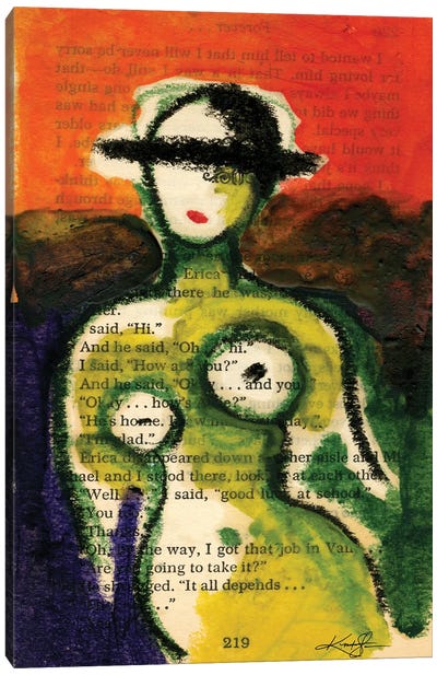 Girl With Hat No.20 Canvas Art Print - Kathy Morton Stanion