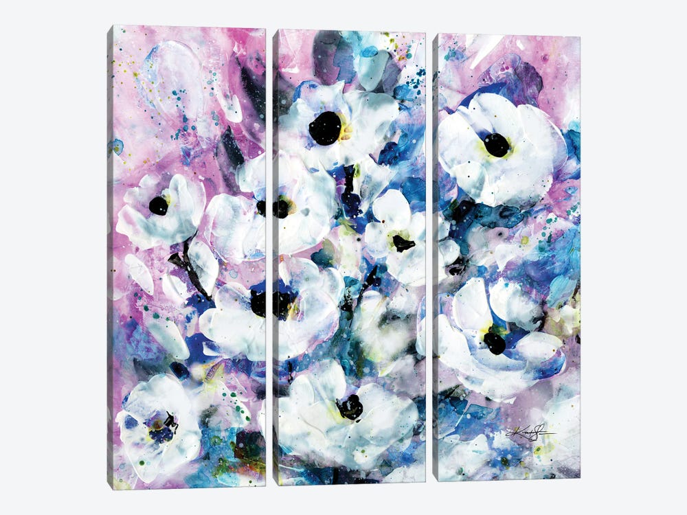 Blooming Wishes X by Kathy Morton Stanion 3-piece Canvas Wall Art