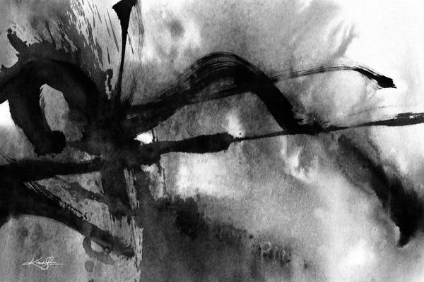 Black & White Abstract Art: Brush Dance VI-II by Kathy Morton Stanion