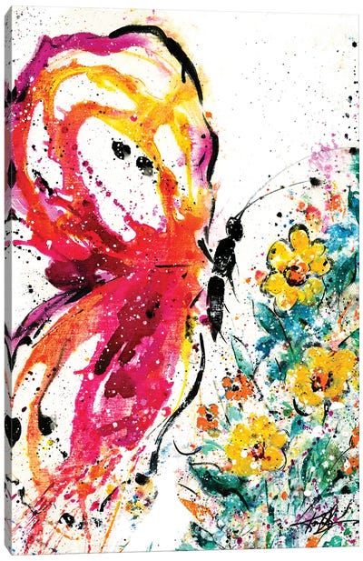Dancing With The Butterflies Canvas Art Print - Kathy Morton Stanion