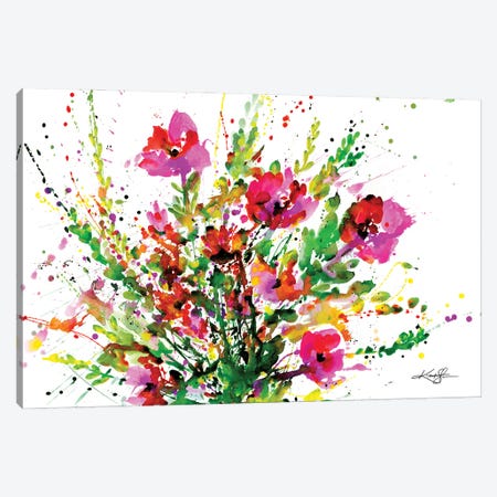 Flowers Make Me Happy 4 Canvas Print #KMS49} by Kathy Morton Stanion Canvas Artwork