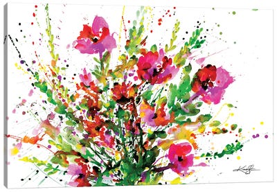 Flowers Make Me Happy 4 Canvas Art Print - Kathy Morton Stanion