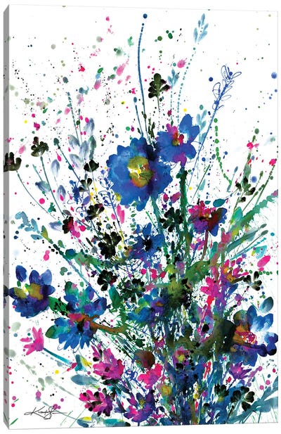 Flowers Make Me Happy 3 Canvas Art Print - Kathy Morton Stanion