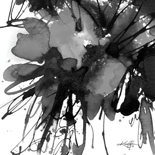 Black & White Florals: Abstract Floral LXXIX-II by Kathy Morton Stanion