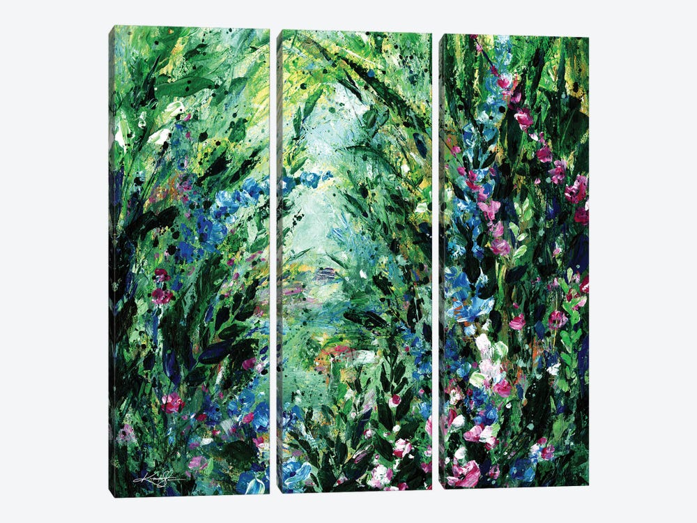 Lost In The Garden Of Wonderful by Kathy Morton Stanion 3-piece Art Print