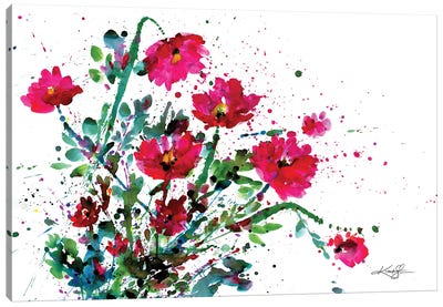Flowers Make Me Happy 2 Canvas Art Print - Kathy Morton Stanion