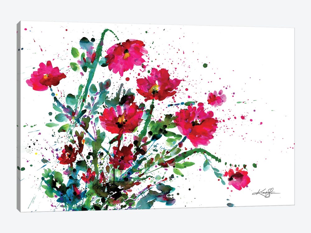 Flowers Make Me Happy 2 by Kathy Morton Stanion 1-piece Canvas Art