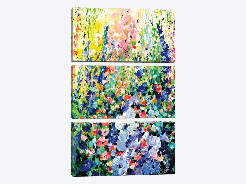 Floral Serenade IV by Kathy Morton Stanion 3-piece Canvas Artwork