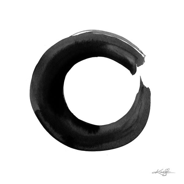 Black & White Minimalist Décor: Enso Serenity V-II by Kathy Morton Stanion