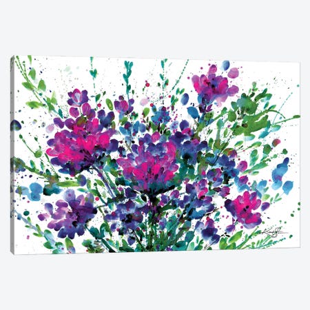 Flowers Make Me Happy 1 Canvas Print #KMS52} by Kathy Morton Stanion Art Print