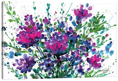 Flowers Make Me Happy 1 Canvas Art Print - Kathy Morton Stanion