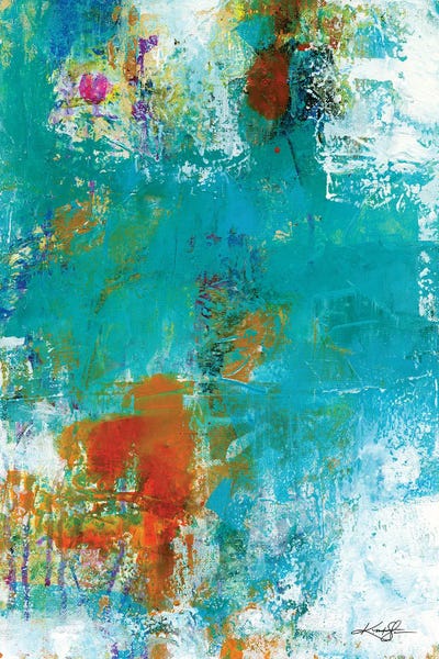 Teal Abstract Art: Color Harmony VII by Kathy Morton Stanion