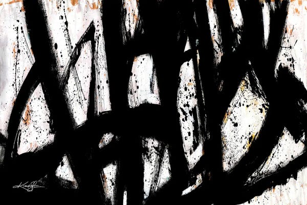 Large Black & White Art - Canvas Prints: Brush Dance 201 by Kathy Morton Stanion