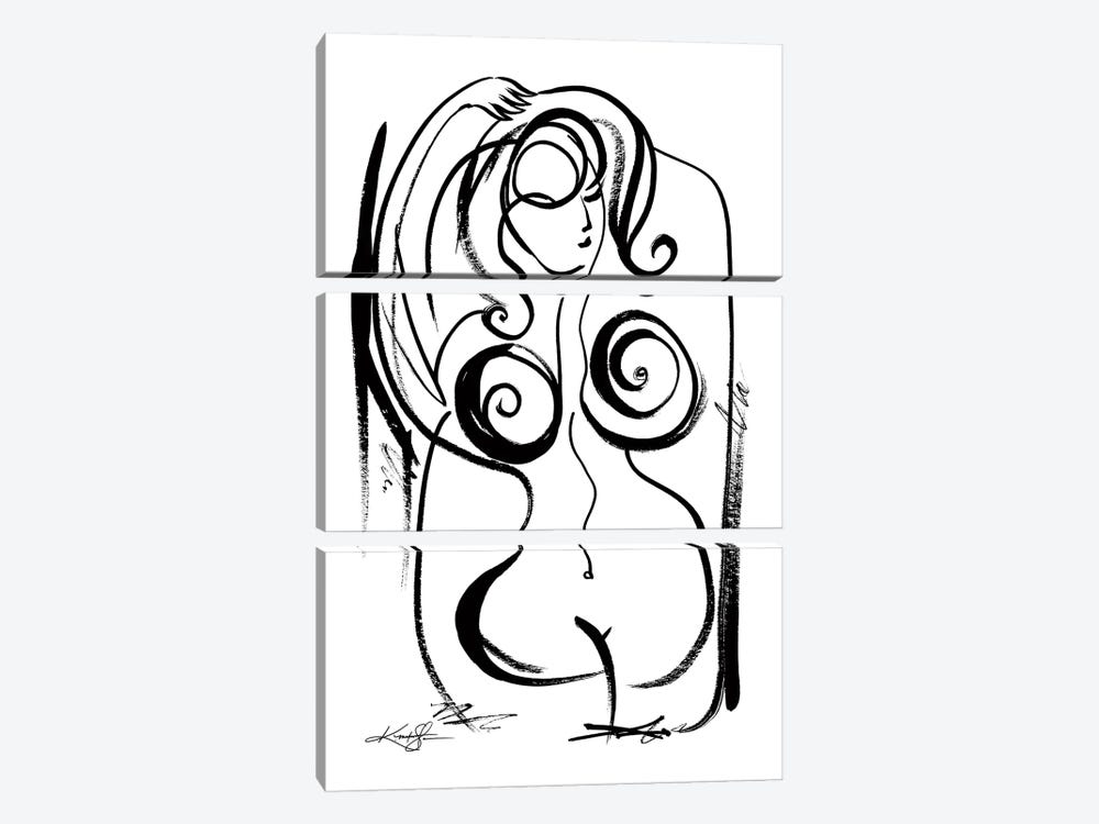 Brushstroke Nude Goddess No.16 by Kathy Morton Stanion 3-piece Canvas Art Print