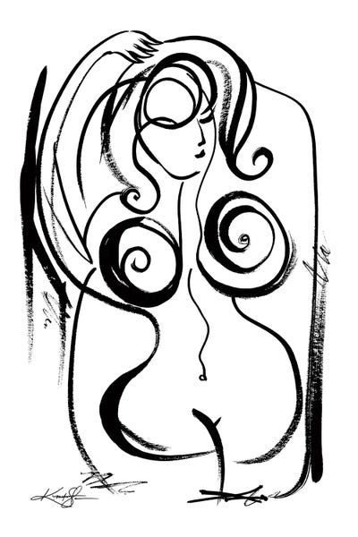 Kathy Morton Stanion: Brushstroke Nude Goddess No.16 by Kathy Morton Stanion