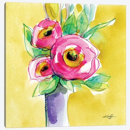 Flowers LIX Canvas Print #KMS88} by Kathy Morton Stanion Canvas Artwork