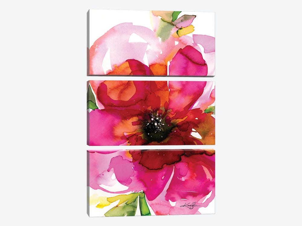 Floral Enchantment I by Kathy Morton Stanion 3-piece Canvas Artwork