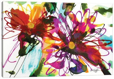 Floral Dance XVIII Canvas Art Print - Large Colorful Accents