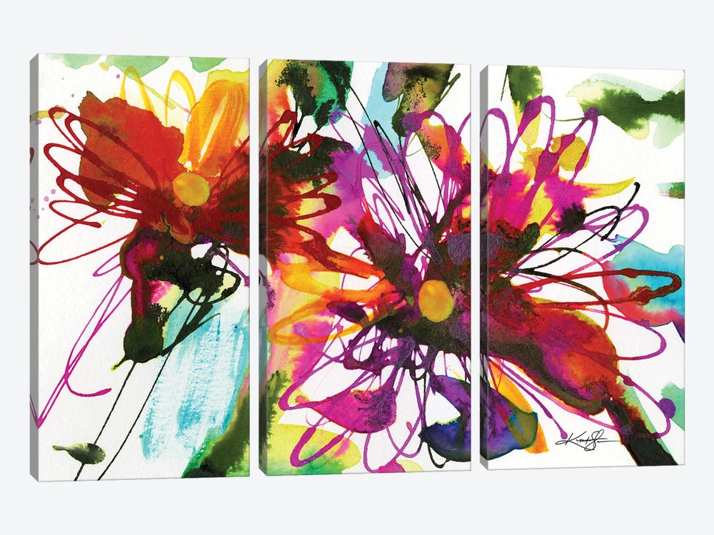 Floral Dance XVIII by Kathy Morton Stanion 3-piece Canvas Artwork