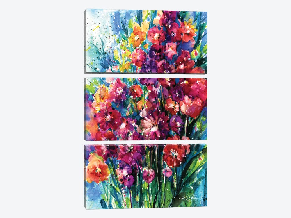 Floral Jubilee I by Kathy Morton Stanion 3-piece Canvas Art Print