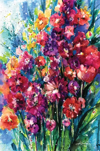 Watercolor Flowers: Floral Jubilee I by Kathy Morton Stanion