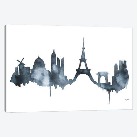 Paris Skyline Canvas Print #KMT106} by Kelsey McNatt Art Print