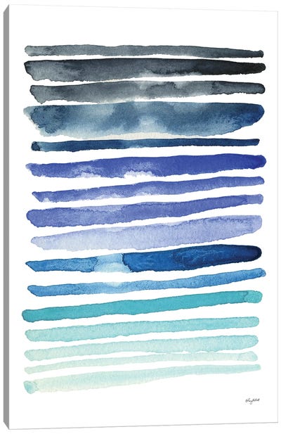 Blue Abstract II Canvas Art Print - Stripe Patterns