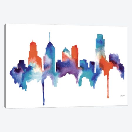 Philly Skyline Canvas Print #KMT110} by Kelsey McNatt Art Print