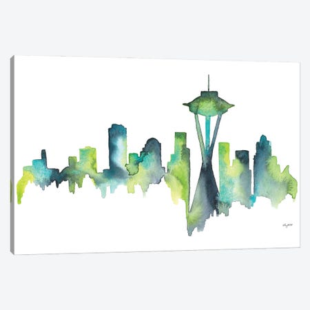 Seattle Skyline Canvas Print #KMT119} by Kelsey McNatt Canvas Print