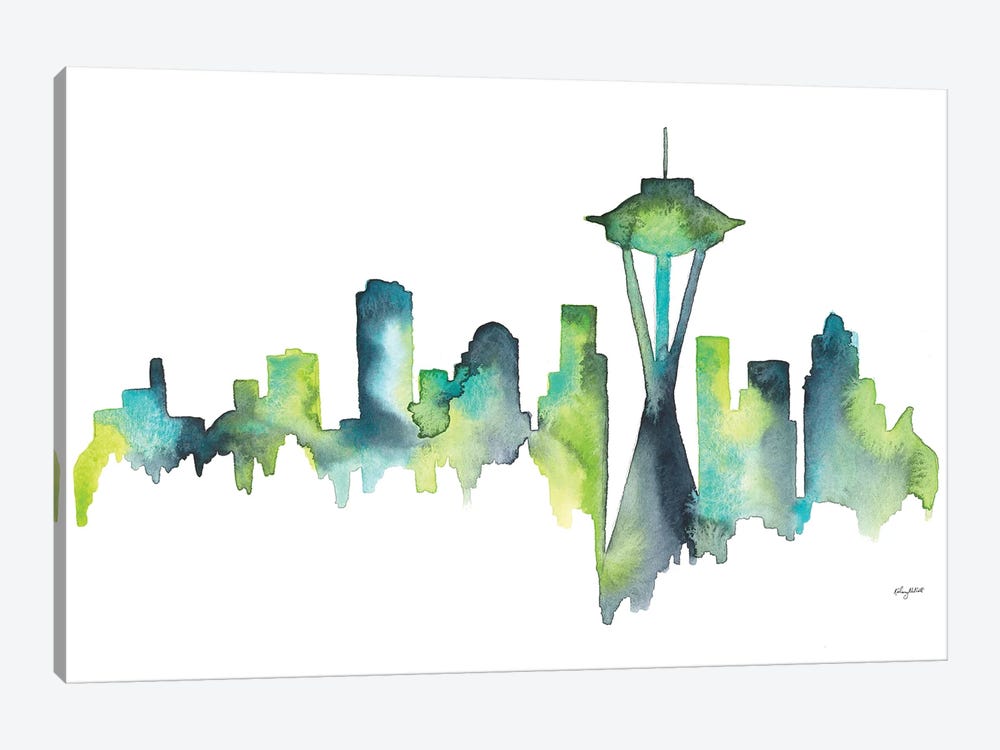 Seattle Skyline by Kelsey McNatt 1-piece Canvas Artwork