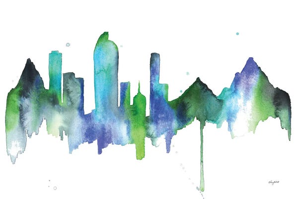 Kelsey McNatt: Blue Denver Skyline by Kelsey McNatt