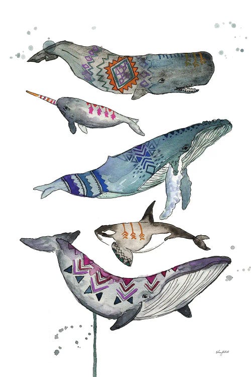 Tribal Whales by Kelsey McNatt wall art