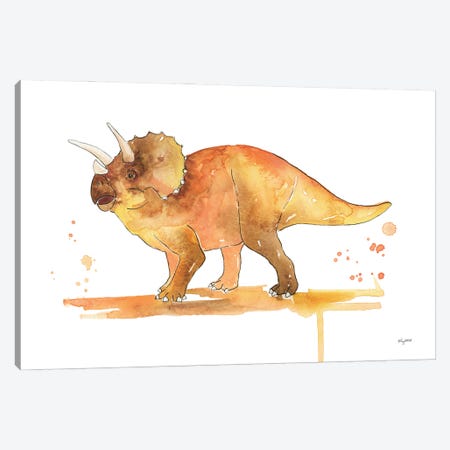 Triceratops Canvas Print #KMT142} by Kelsey McNatt Canvas Artwork