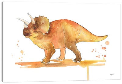 Triceratops Canvas Art Print - Prehistoric Animal Art