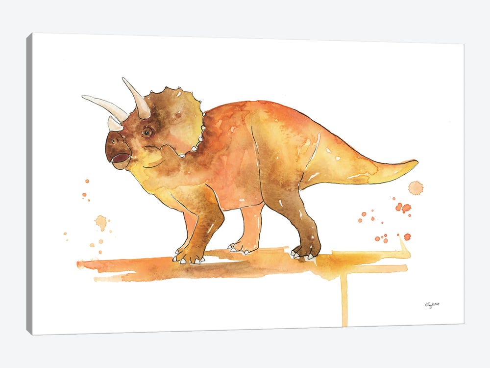 Triceratops by Kelsey McNatt 1-piece Canvas Artwork