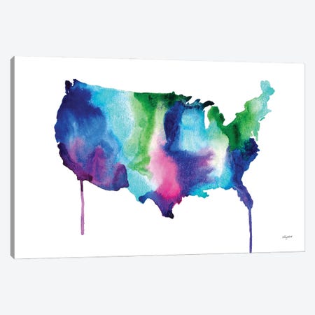 USA Map Canvas Print #KMT144} by Kelsey McNatt Art Print