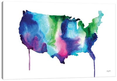 USA Map Canvas Art Print - Kelsey McNatt