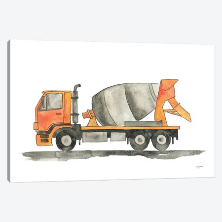 Cement Truck Canvas Print #KMT148} by Kelsey McNatt Canvas Art