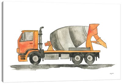 Cement Truck Canvas Art Print - Trucks