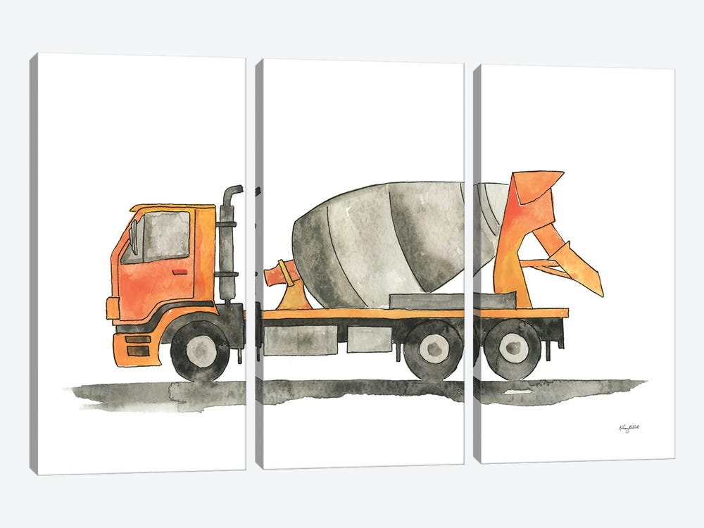 Cement Truck by Kelsey McNatt 3-piece Canvas Art