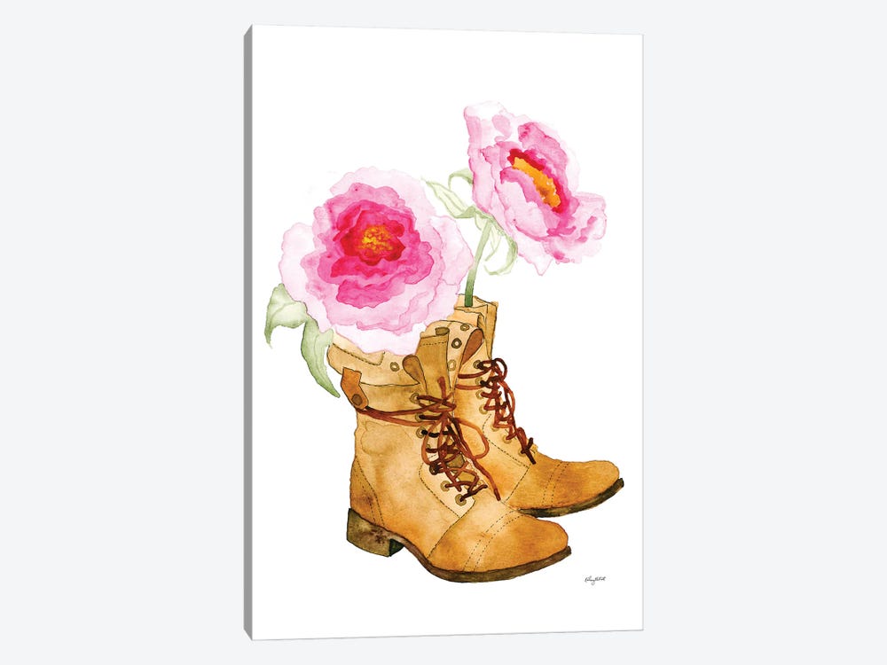 Boots And Flowers by Kelsey McNatt 1-piece Canvas Artwork