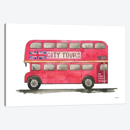 Double Decker Bus Canvas Print #KMT150} by Kelsey McNatt Canvas Art Print