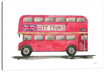 Double Decker Bus Canvas Art Print - Kelsey McNatt