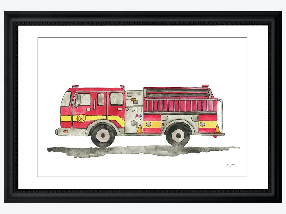 Fire Truck ( transportation > by Land > Trucks art) - 40x60 in