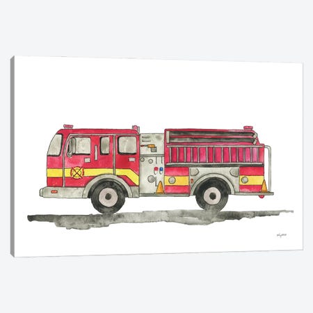 Fire Truck Canvas Print #KMT153} by Kelsey McNatt Art Print