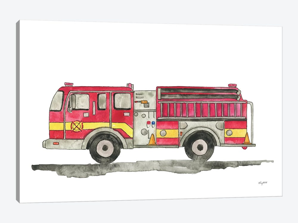 Fire Truck by Kelsey McNatt 1-piece Canvas Artwork