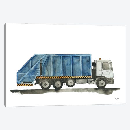 Garbage Truck Canvas Print #KMT154} by Kelsey McNatt Canvas Artwork