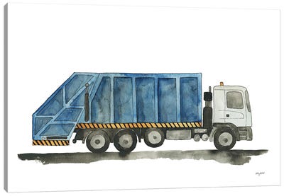 Garbage Truck Canvas Art Print - Art Gifts for Kids & Teens